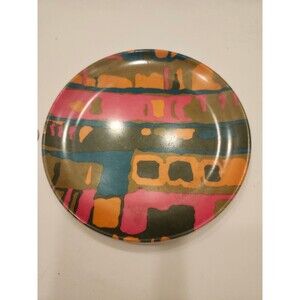 Texas-Ware D-4 Decorative Plate 9.5 in Colorful Abstract Pattern